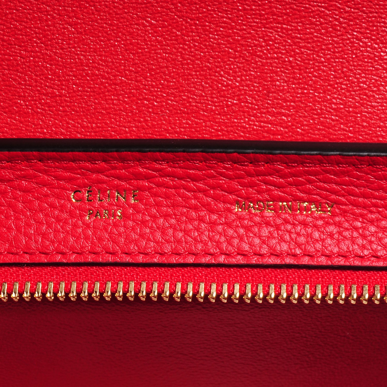 Celine Drummed Leather Suede Small Trapeze Coquelicot 6 of 9