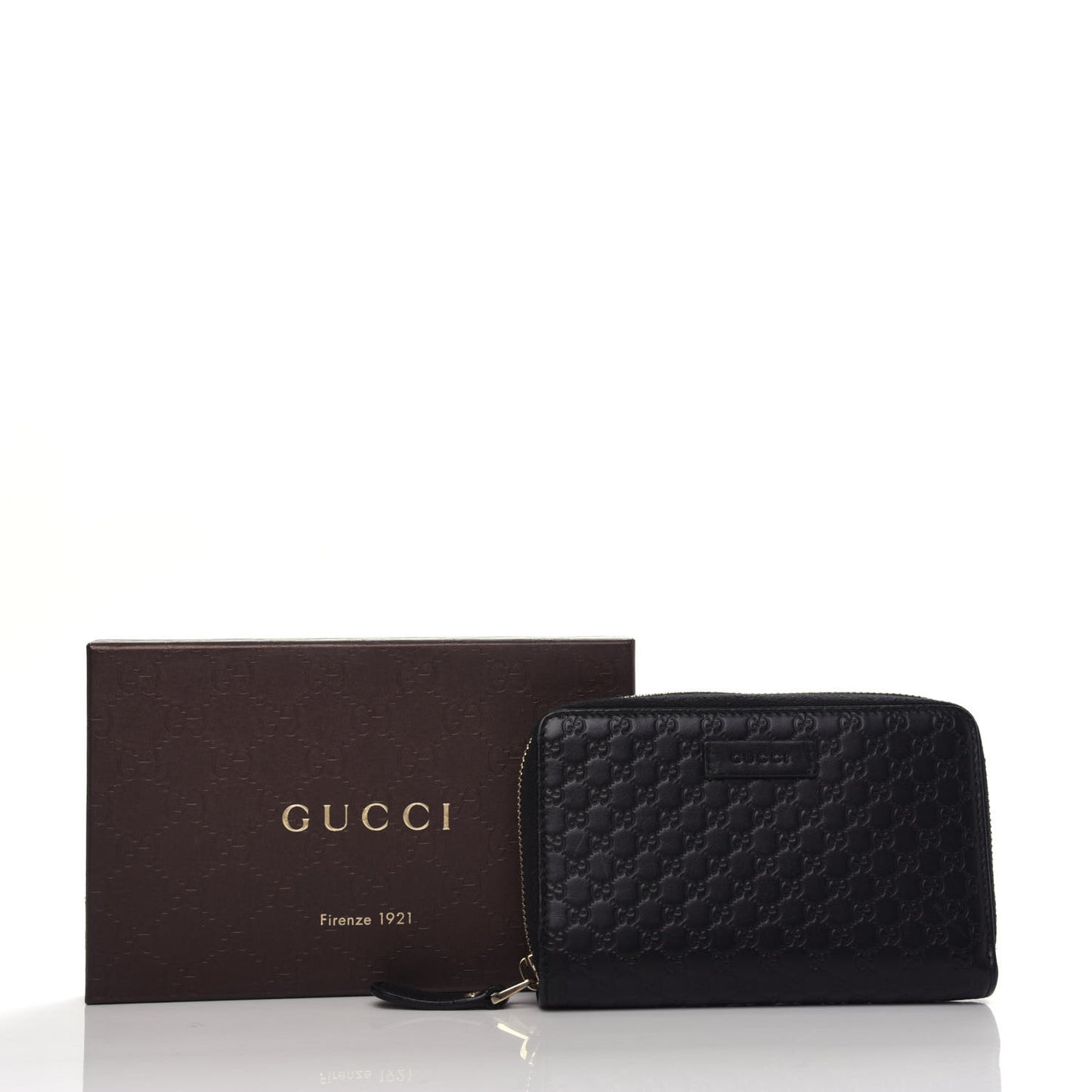 Soft Microguccissima Zip Around Organizer Wallet Black