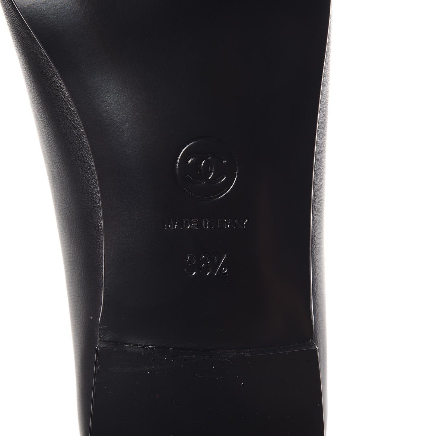 Lambskin Patent Cap Toe Ballerina Flats 38.5 Black