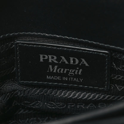 Prada Tessuto Vitello Medium Margit Shoulder Bag Black 6 of 11