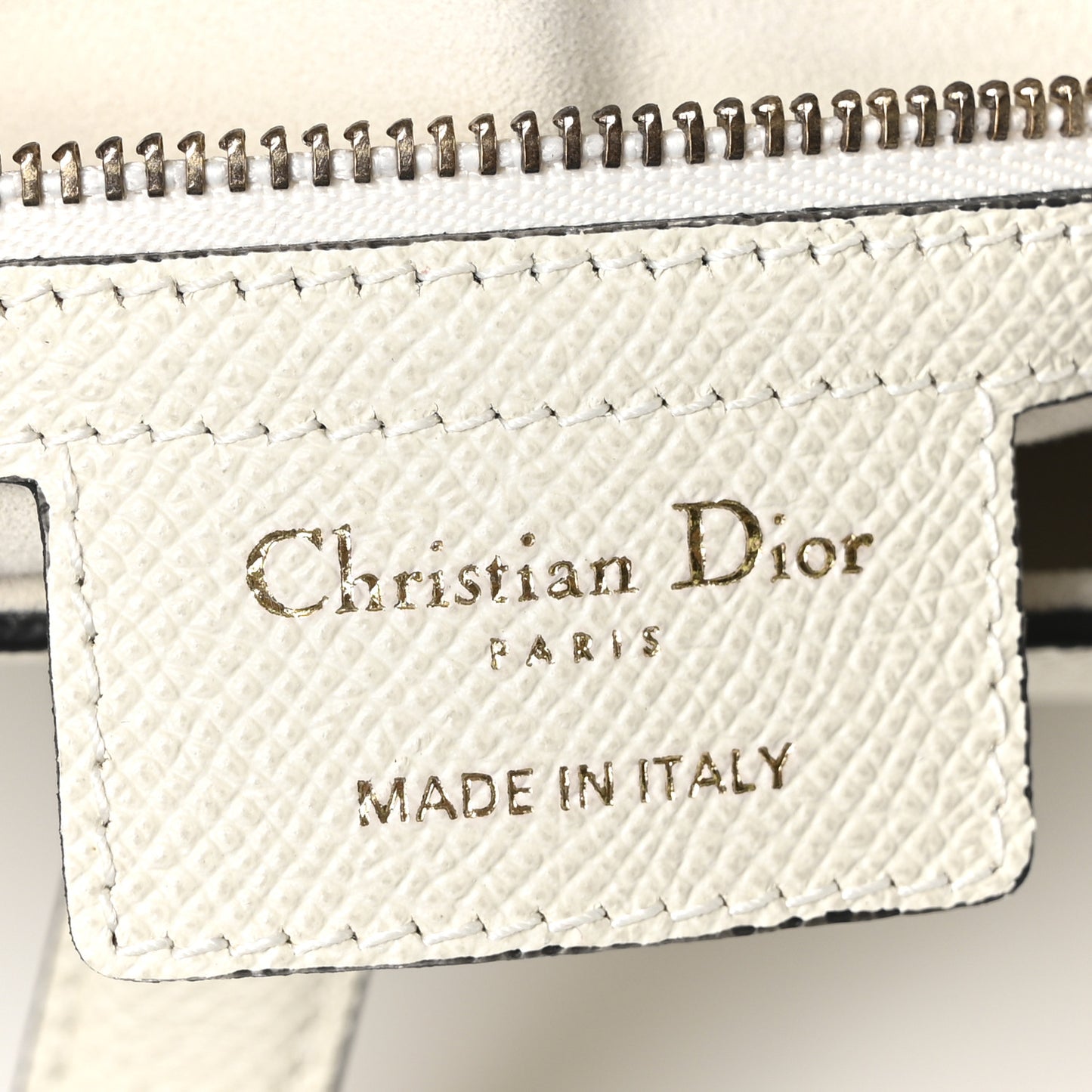 Grained Calfskin Saddle Bag White