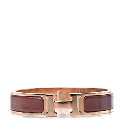 Hermes Enamel Narrow Clic Clac H Bracelet PM Acajou 1 of 6