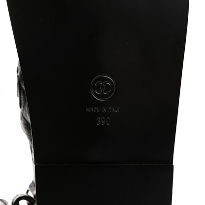 Chanel Grained Calfskin Velcro Dad Sandals 39 Black 7 of 8
