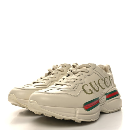 Gucci Calfskin Logo Womens Rhyton Sneakers 38 Ivory 3 of 8
