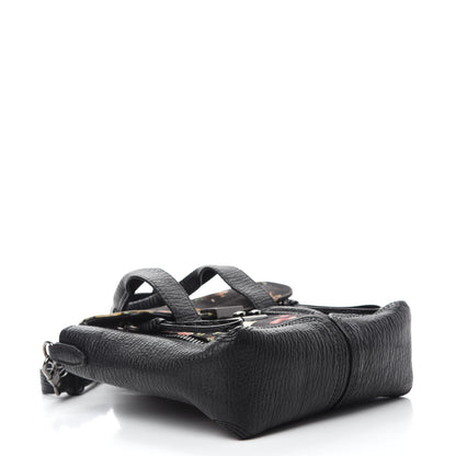 3.1 Phillip Lim Textured Calfskin Canvas Mini Floral Pashli Satchel Black Multicolor 4 of 12