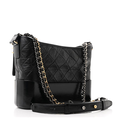 Chanel Aged Calfskin Quilted New Medium Gabrielle Hobo Black 3 of 11
