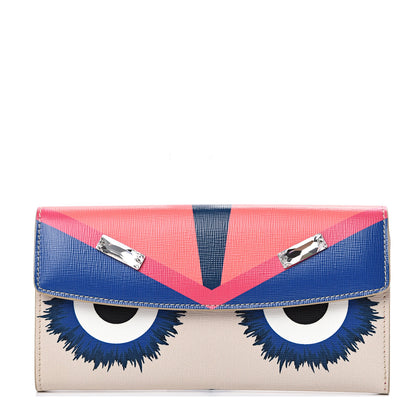 Fendi Vitello Elite Crystal Eye Monster Simply Continental Wallet Bellini Multicolor 1 of 7