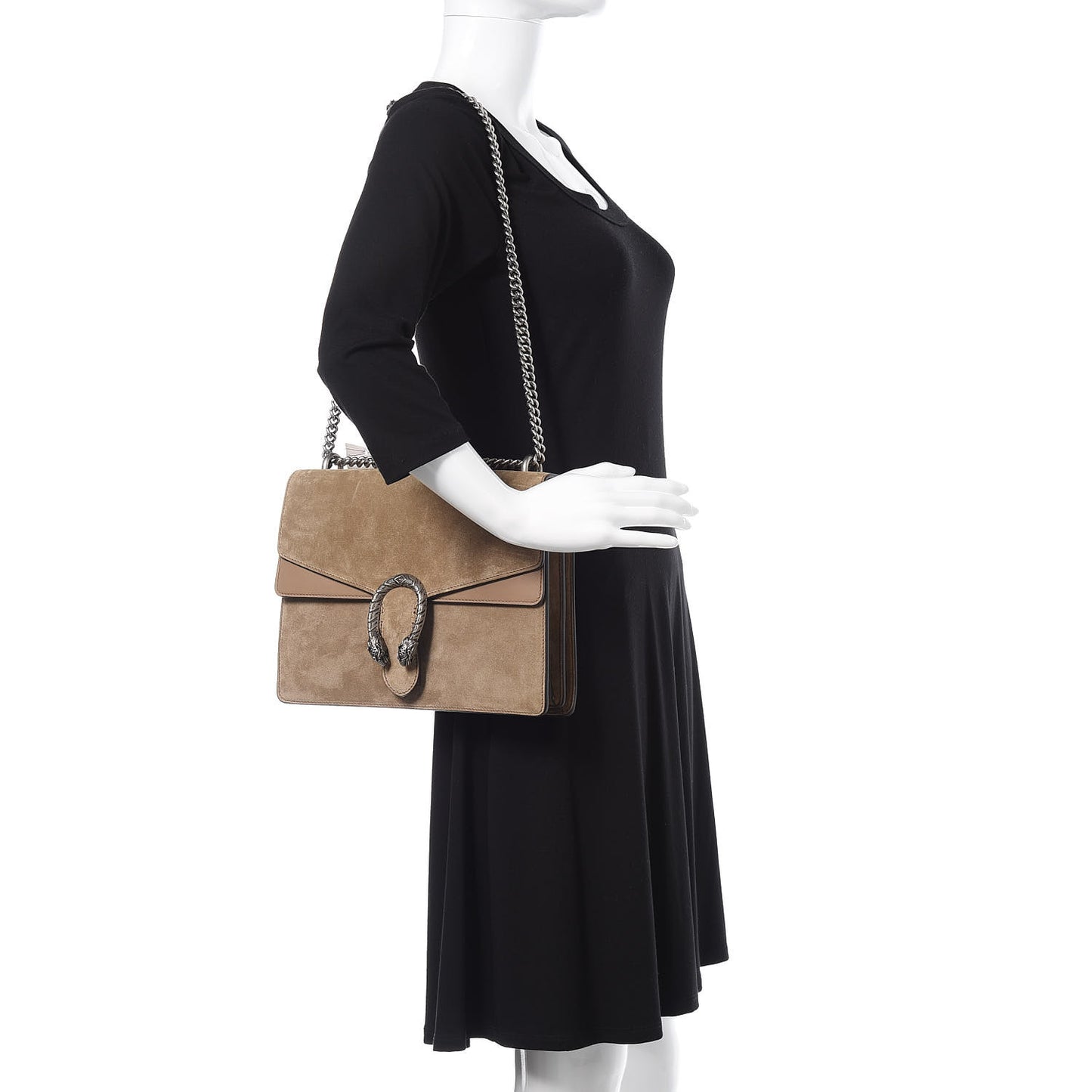 Suede Medium Dionysus Shoulder Bag Taupe