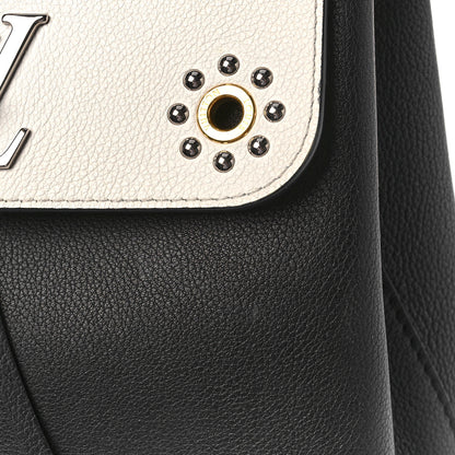 Louis Vuitton Calfskin Mechanical Flowers Lockme Backpack Black White 8 of 8