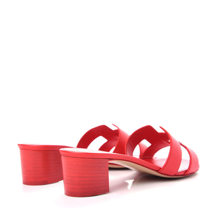 Hermes Calfskin Oasis Sandals 36 Rouge Bali 4 of 11
