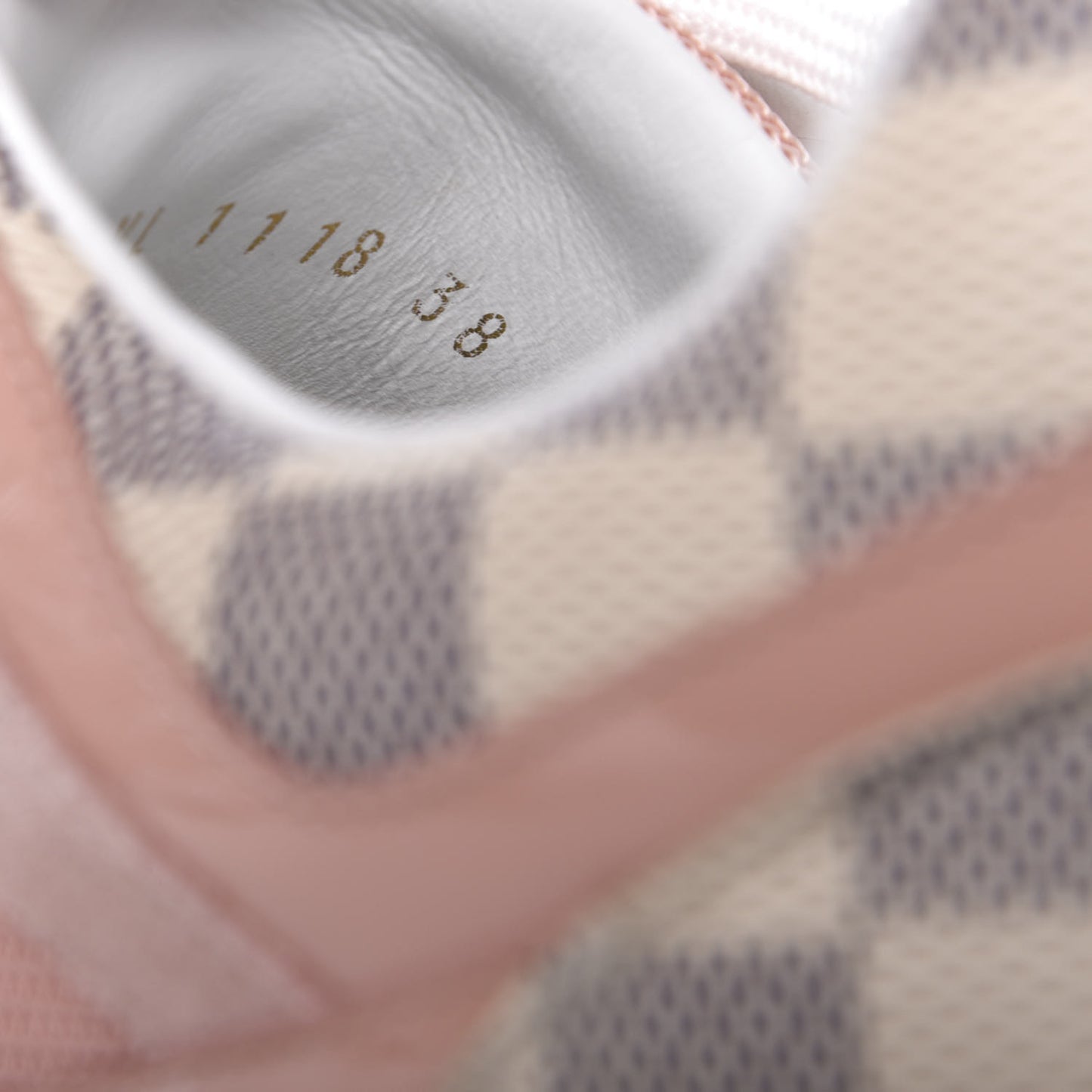 Suede Damier Azur Run Away Sneakers 38 Pink
