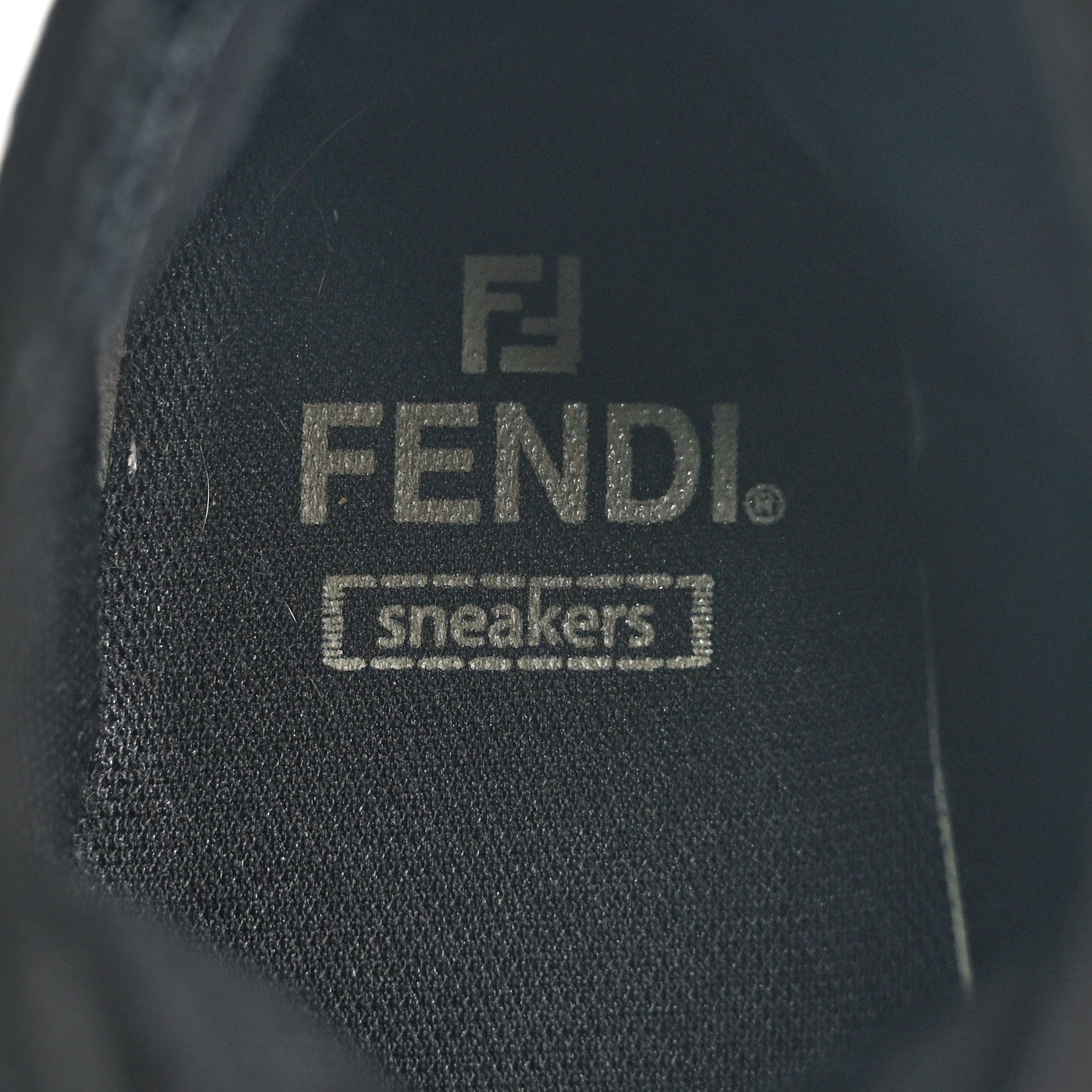 Fendi Fabric Domino Mens High Top Sneakers 8 Black Blue 7 of 9