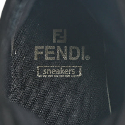Fendi Fabric Domino Mens High Top Sneakers 8 Black Blue 7 of 9