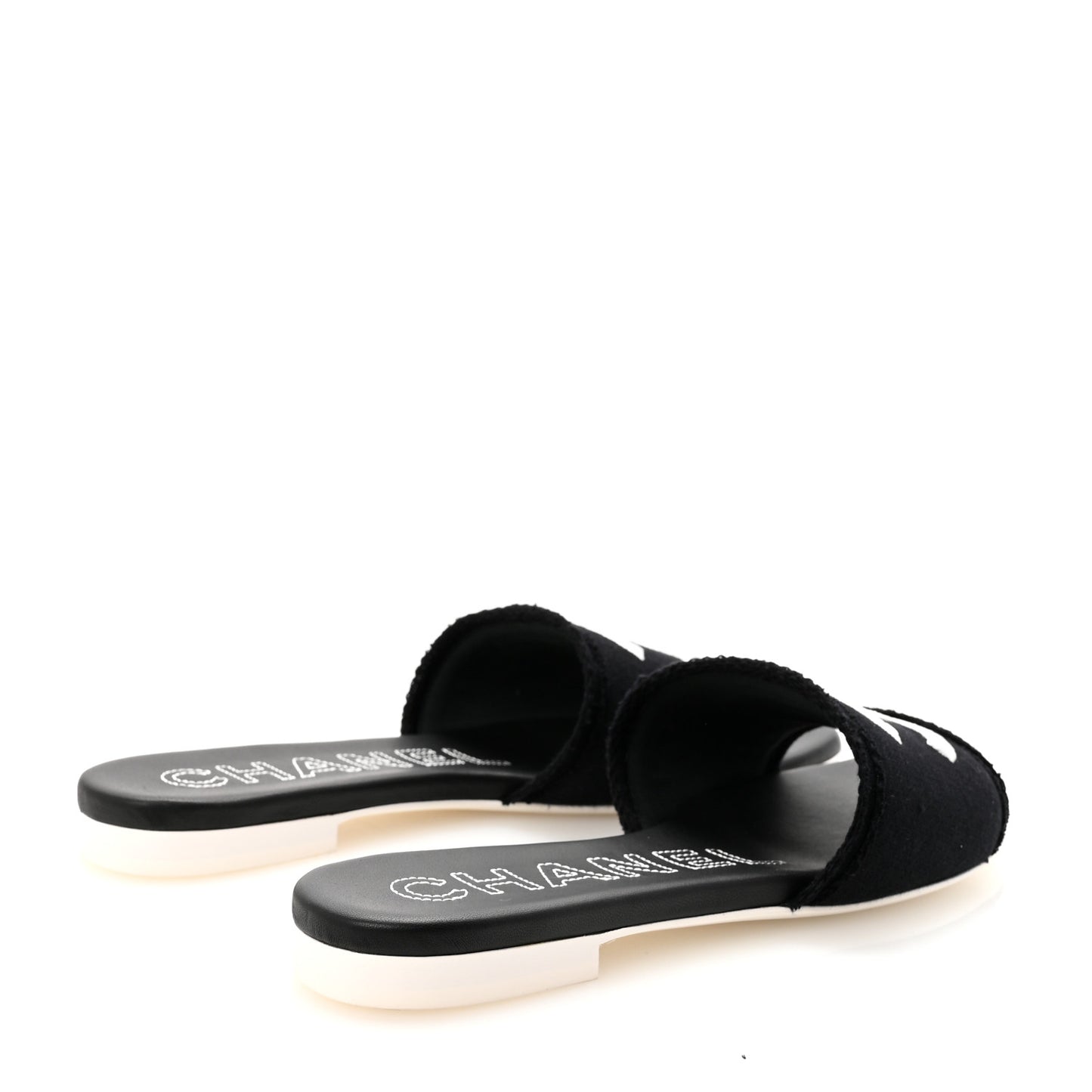 Jersey Knit CC Mules 39 Black