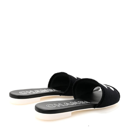 Chanel Jersey Knit CC Mules 39 Black 5 of 10