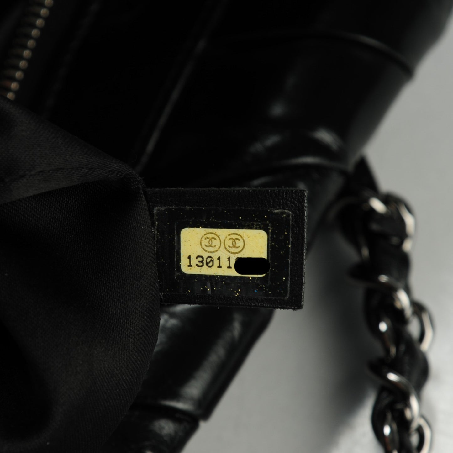 Glazed Calfskin Twisted Large Tote Black