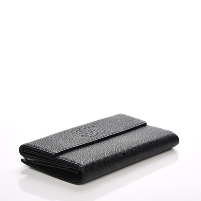 Chanel Caviar CC Long Flap Wallet Black 4 of 8