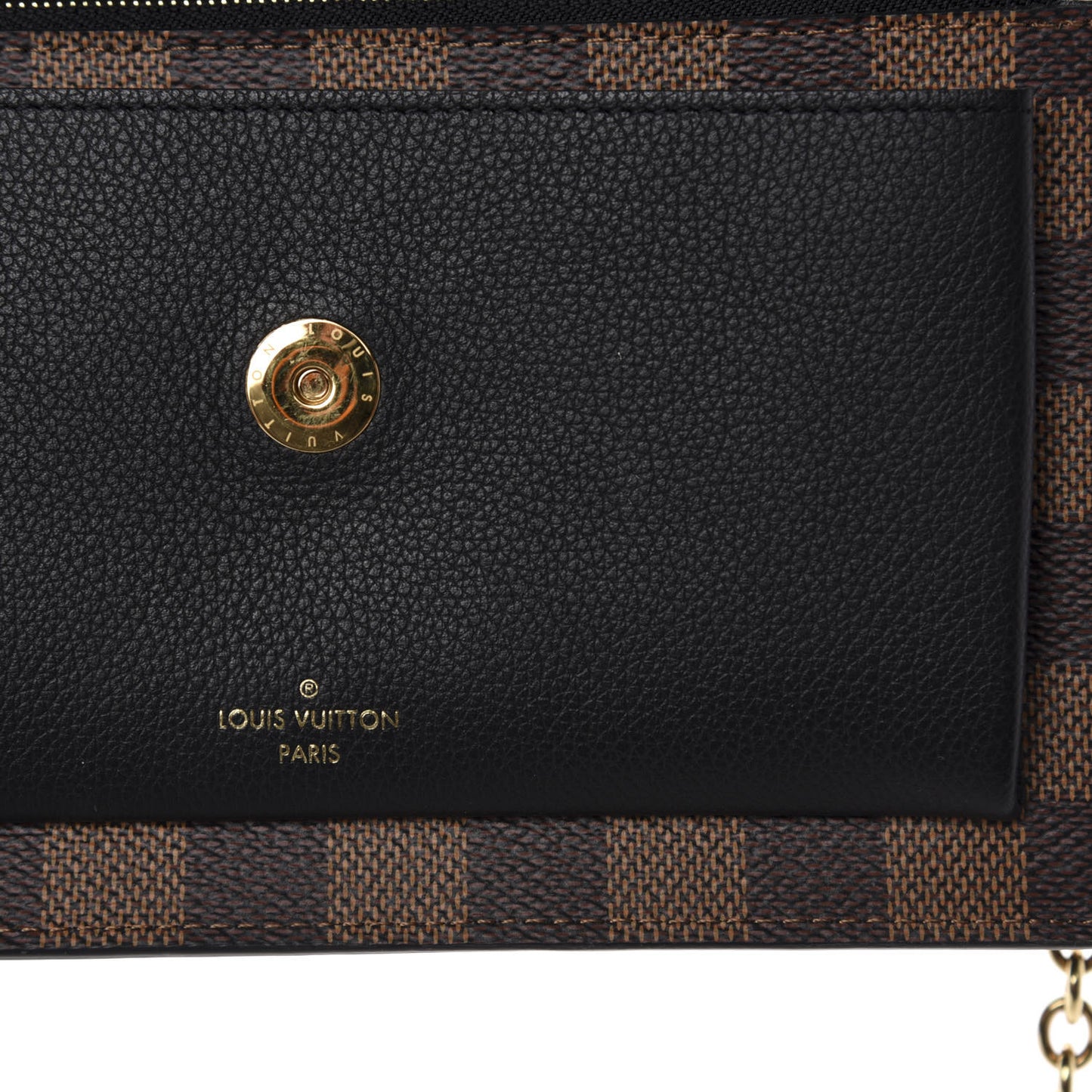 Damier Ebene Vavin Chain Wallet Black