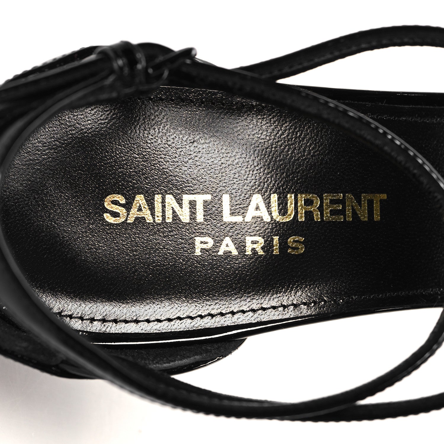 Saint Laurent Patent Cassandra 100 Sandals 38 Black 9 of 9