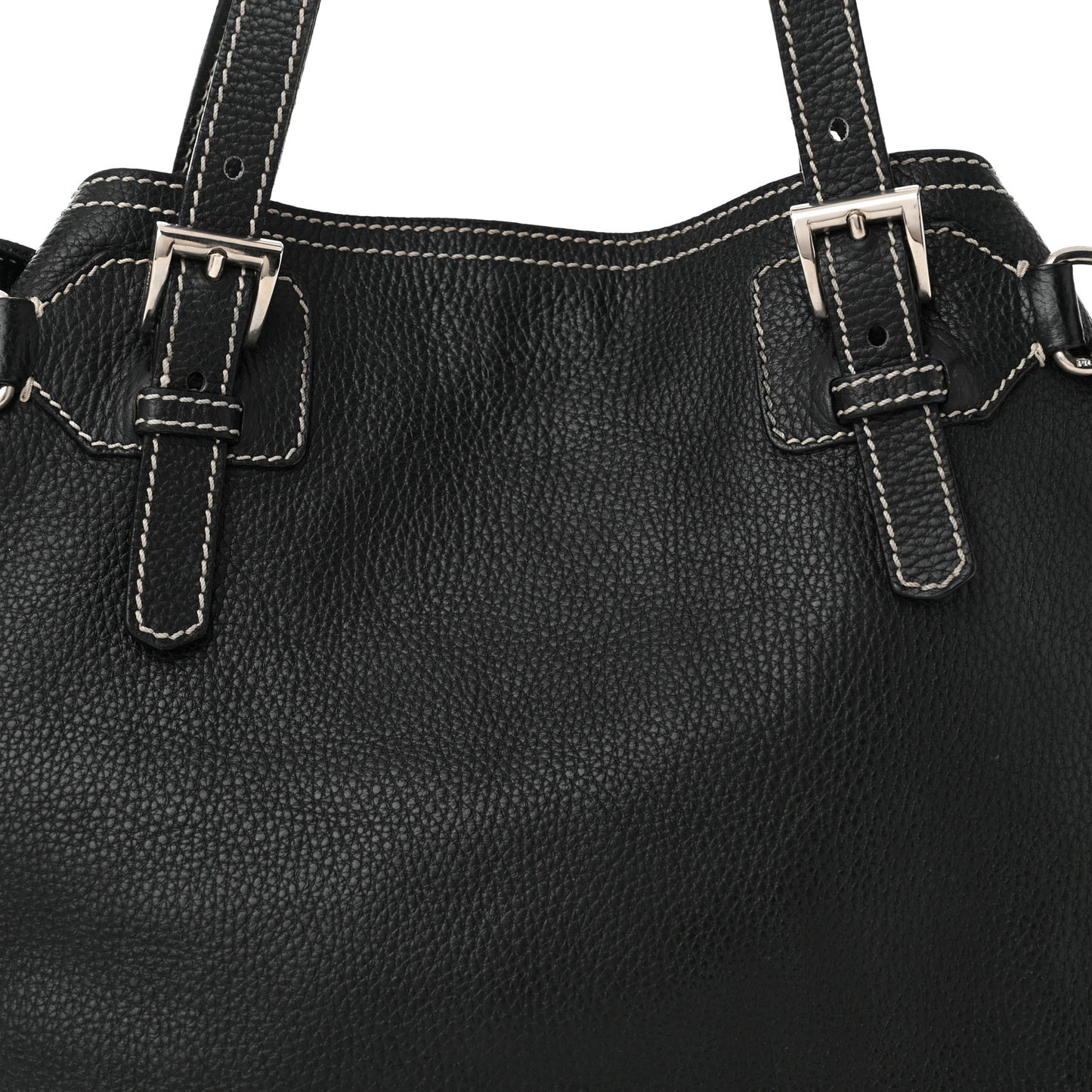 Vitello Daino Shoulder Bag Black