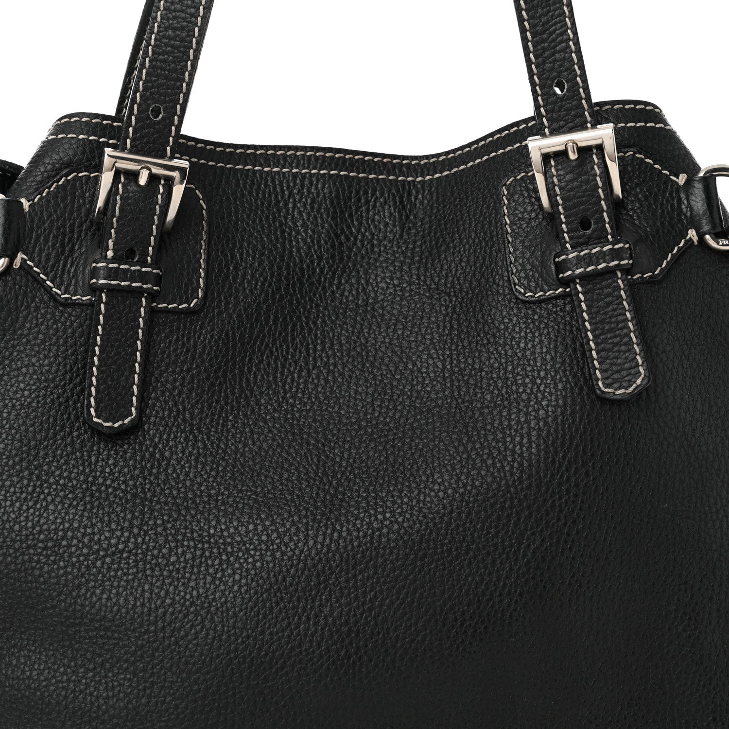 Prada Vitello Daino Shoulder Bag Black 8 of 13