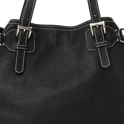 Prada Vitello Daino Shoulder Bag Black 8 of 13