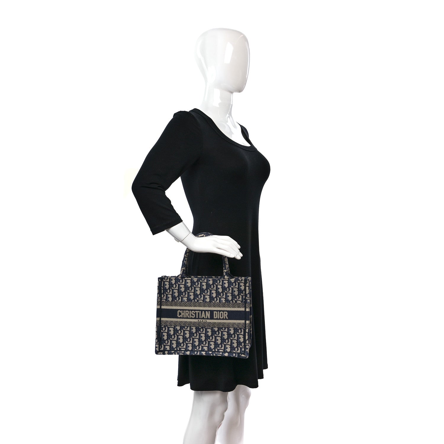 Christian Dior Oblique Small Book Tote Blue Multicolor 2 of 9