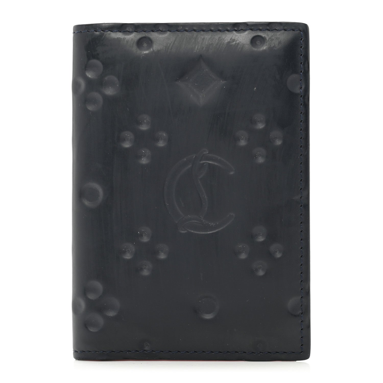 Christian Louboutin Calfskin Bi-Fold Wallet Navy 1 of 7