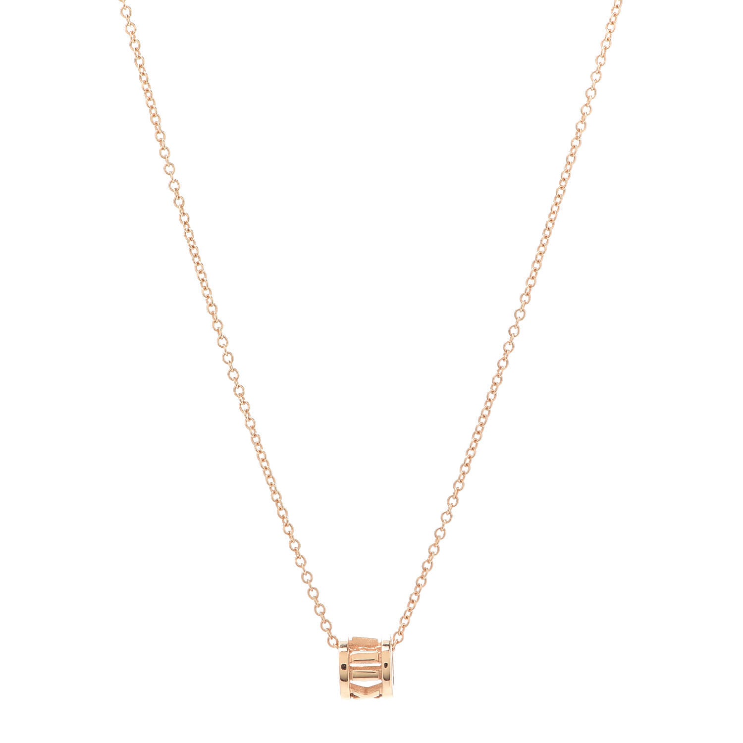 Tiffany 18K Rose Gold Atlas Open Pendant Necklace 1 of 6