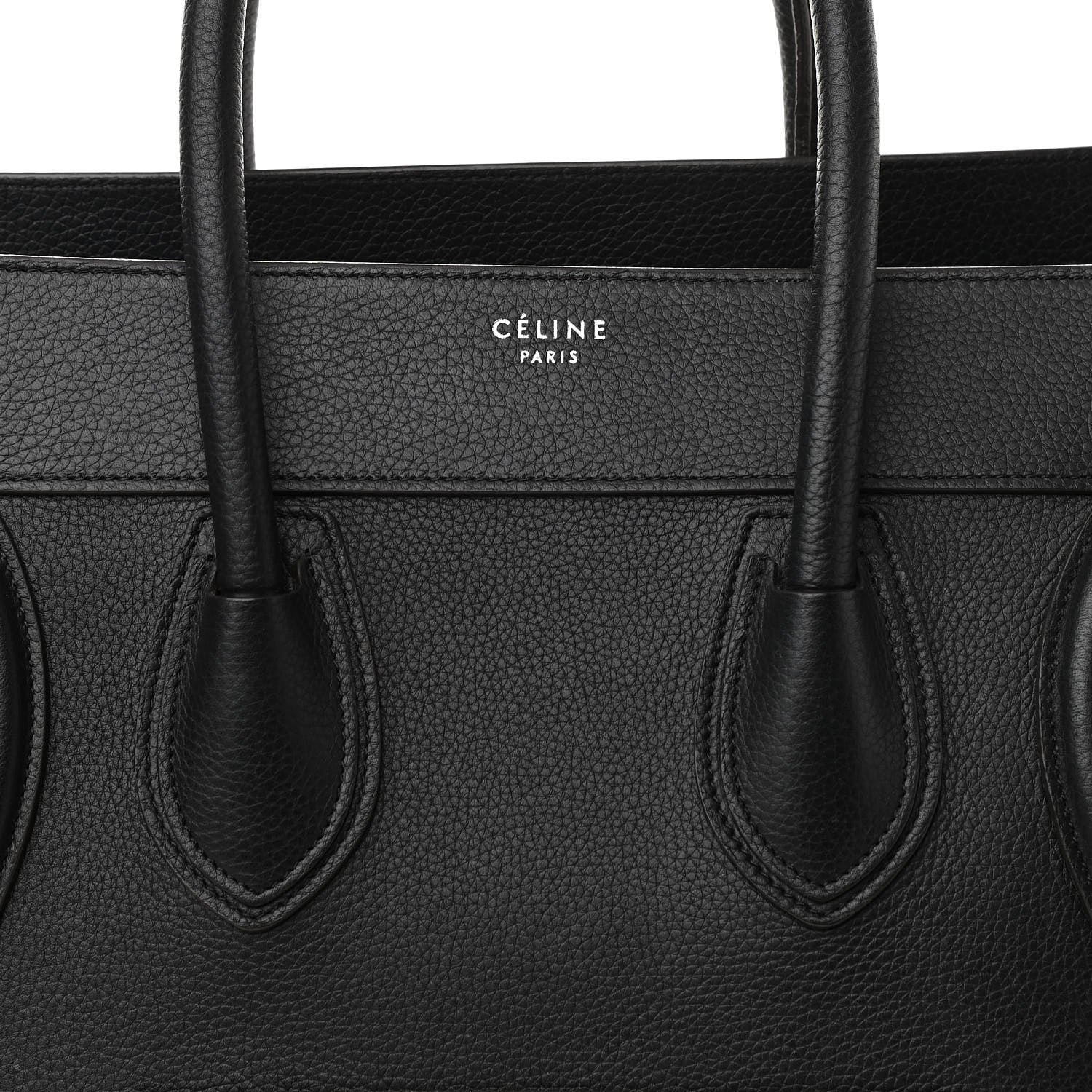 Celine Drummed Calfskin Mini Luggage Black 8 of 10