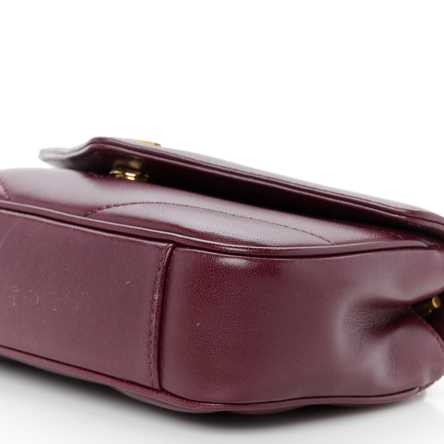 Saint Laurent Lambskin Chevron Quilted Mini Loulou Rouge Cabernet 12 of 12