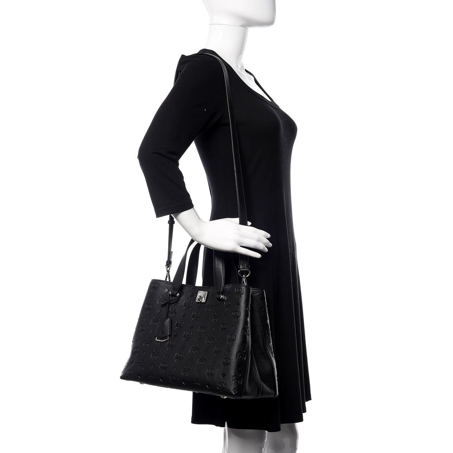 Calfskin Ottomar Monogram Large Essential Tote Black
