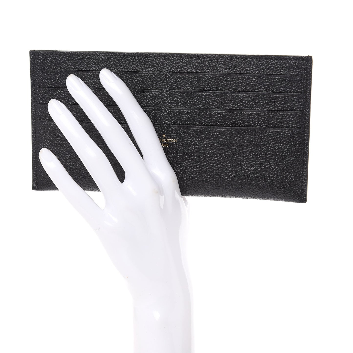 Calfskin Felicie Chain Wallet Card Holder Insert Black