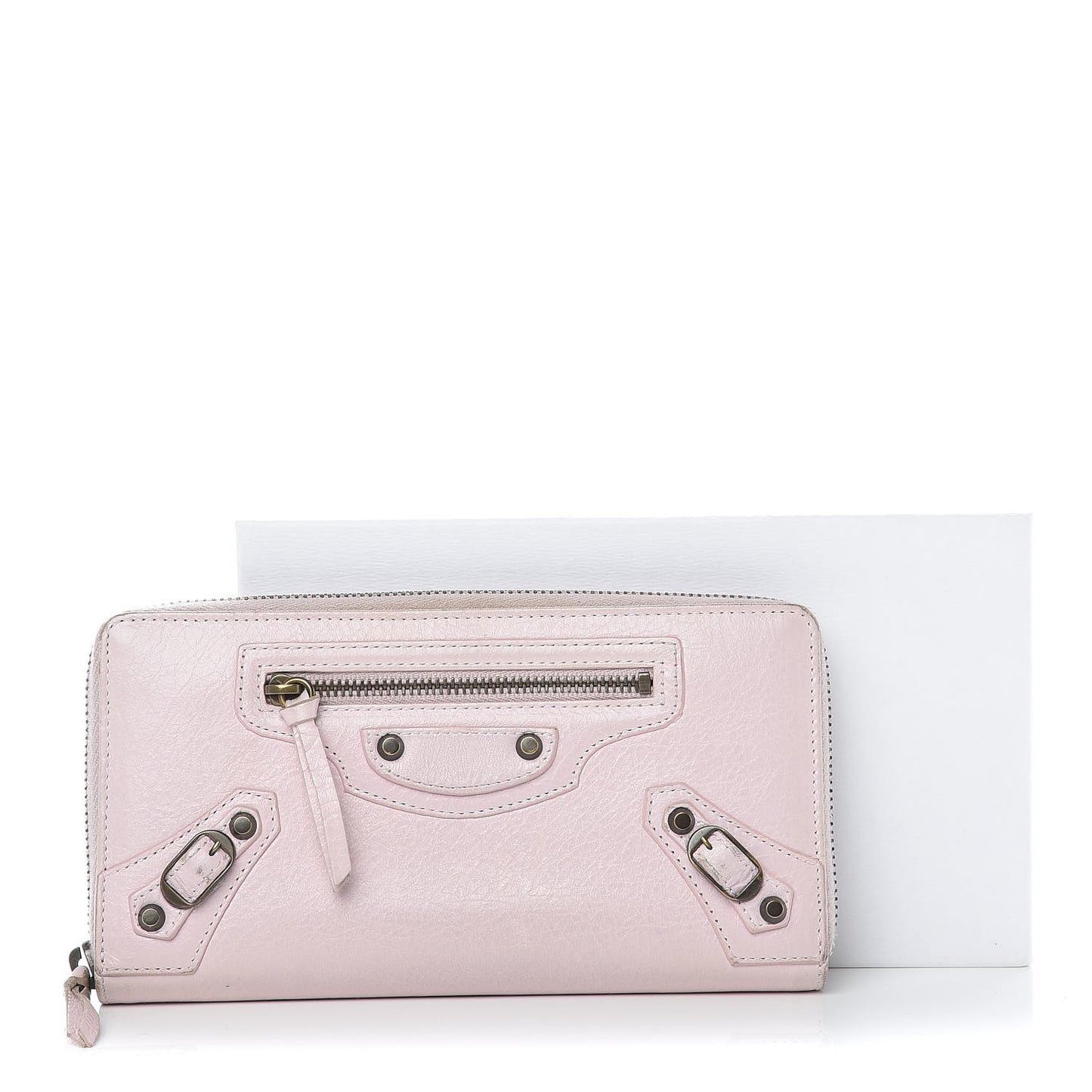 Agneau Classic Hardware Continental Zip Around Wallet Rose Poudre