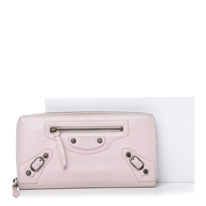 Balenciaga Agneau Classic Hardware Continental Zip Around Wallet Rose Poudre 15 of 15