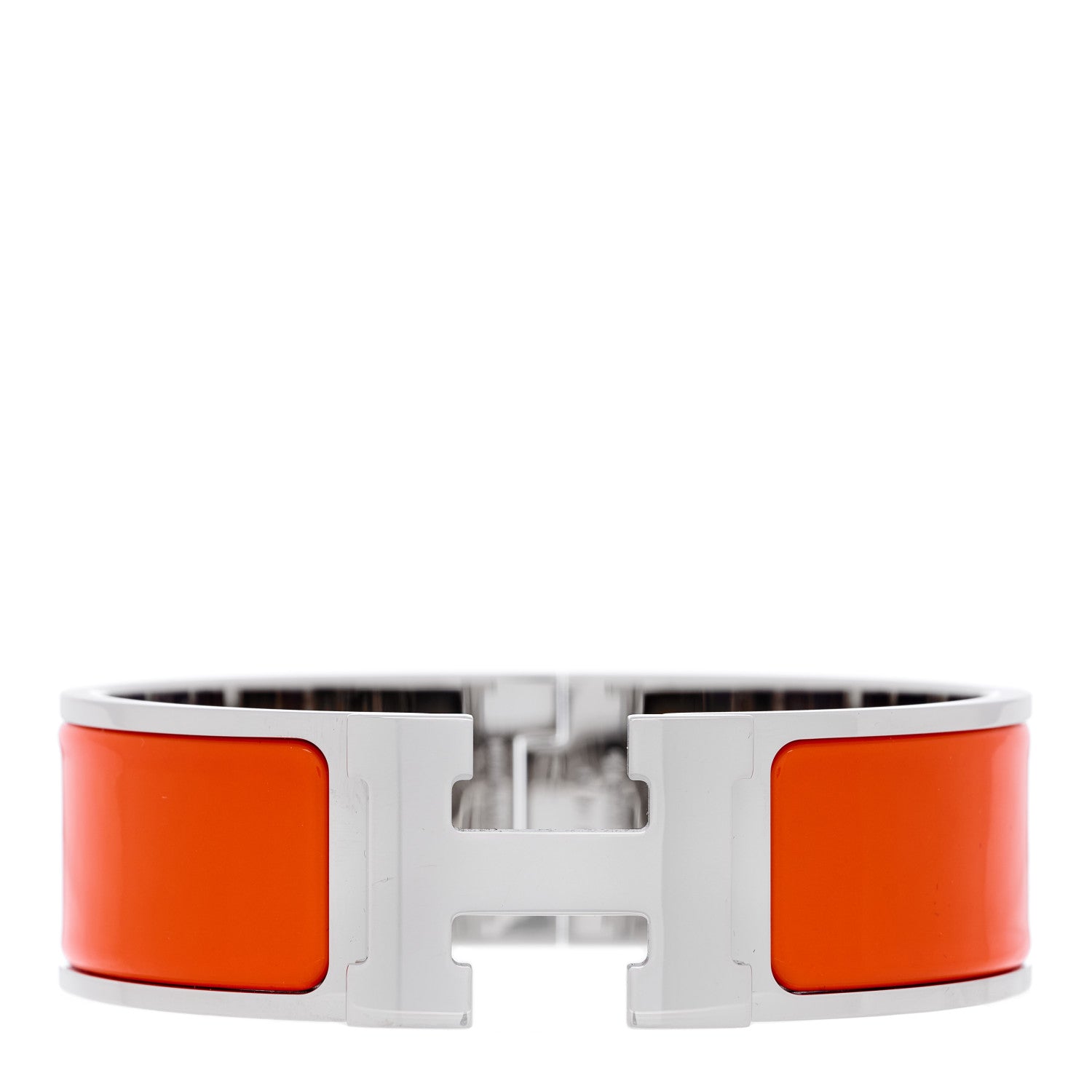 Hermes Enamel Wide Clic Clac H Bracelet PM Orange 1 of 4