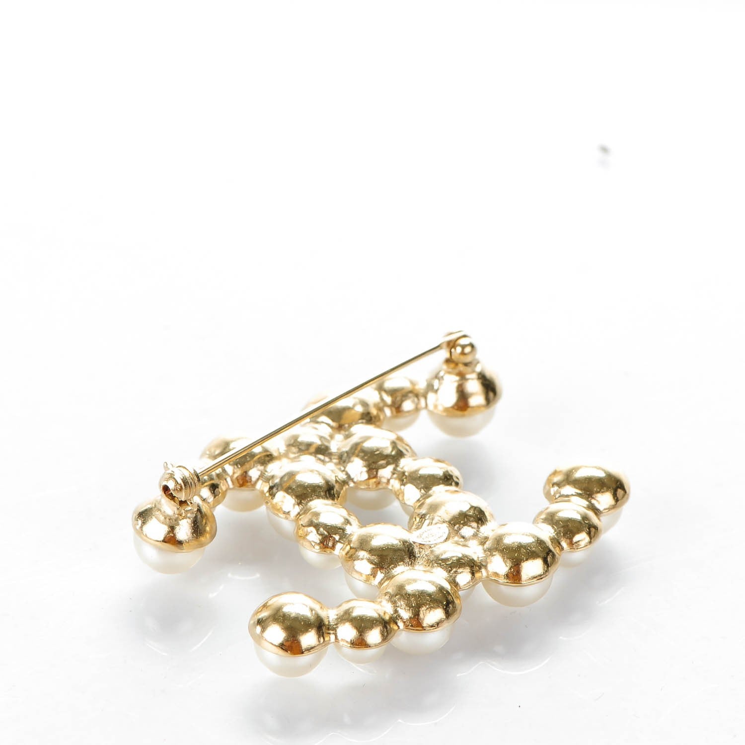 Chanel Pearl CC Brooch Gold Pearly White 3 of 5