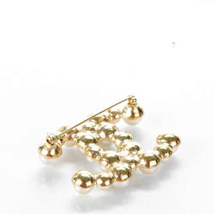 Chanel Pearl CC Brooch Gold Pearly White 3 of 5
