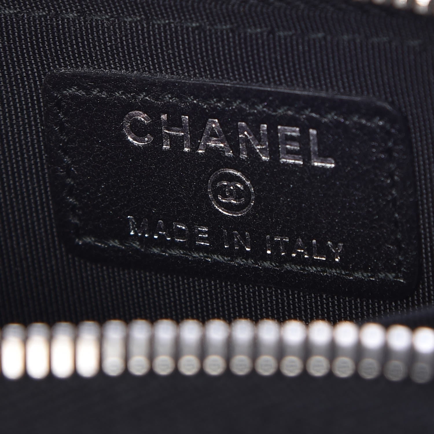 Chanel Lambskin Embossed CC Zip Around Coin Purse Wallet Black 6 of 8