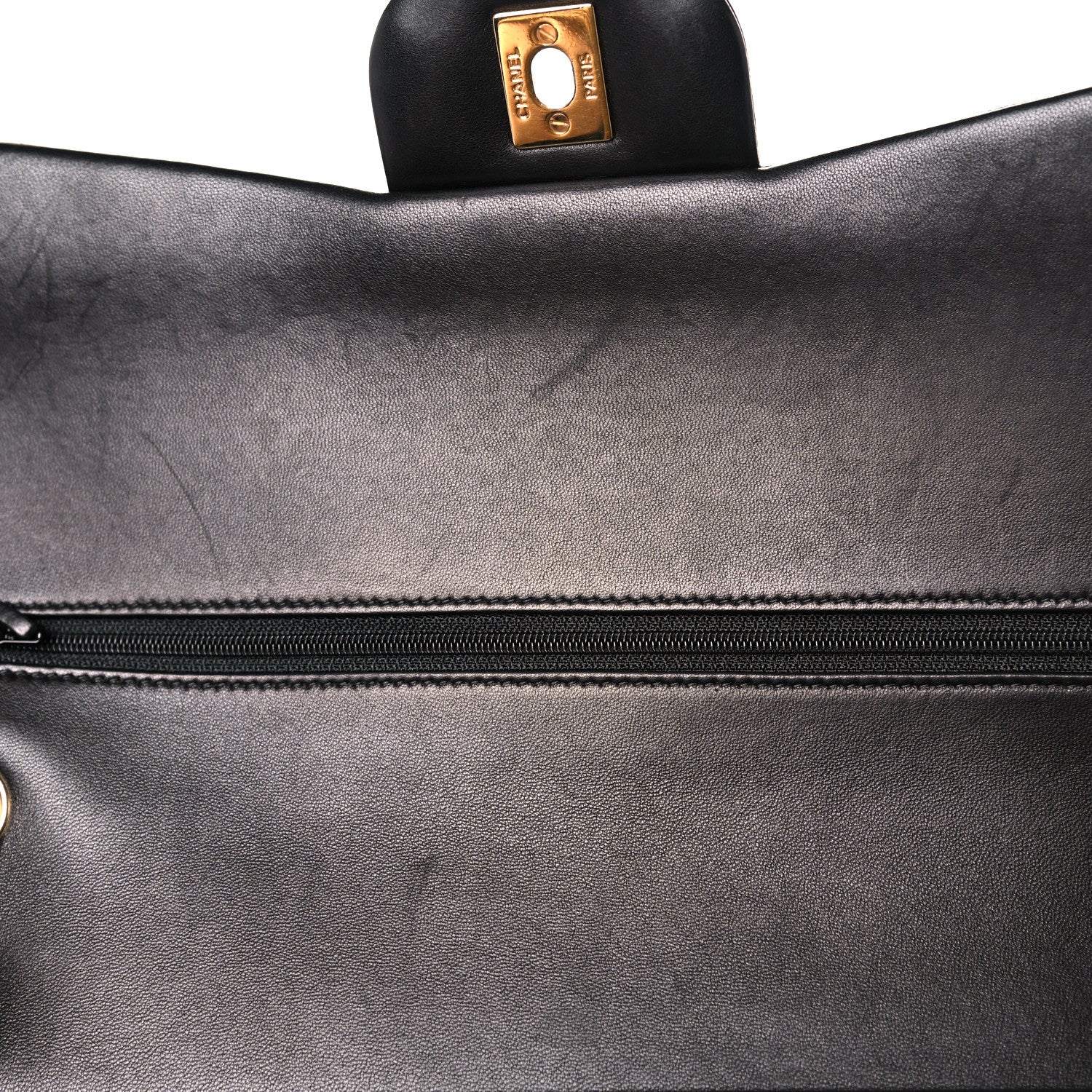 Chanel Lambskin Quilted Jumbo Double Flap Black 11 of 13