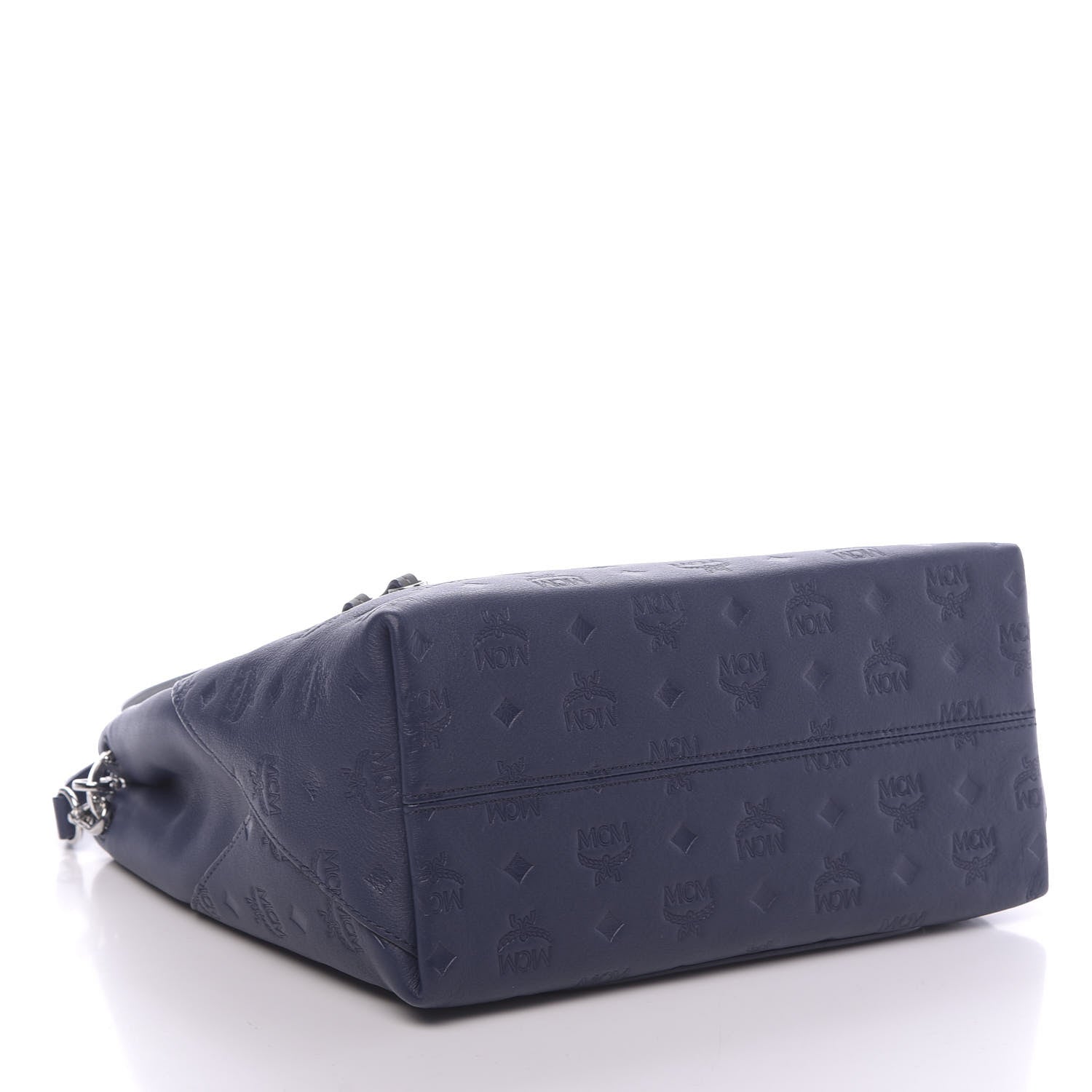 MCM Calfskin Ottomar Monogram Medium Klara Hobo Navy Blue 5 of 10