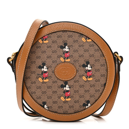 Gucci X DISNEY Mini Vintage GG Supreme Monogram Mickey Mouse Round Shoulder Bag Beige Vintage Sun Oil 1 of 8