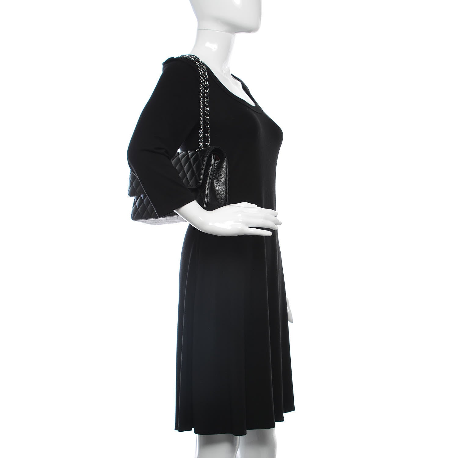 Chanel Caviar Quilted Medium Double Flap Black 2 of 10