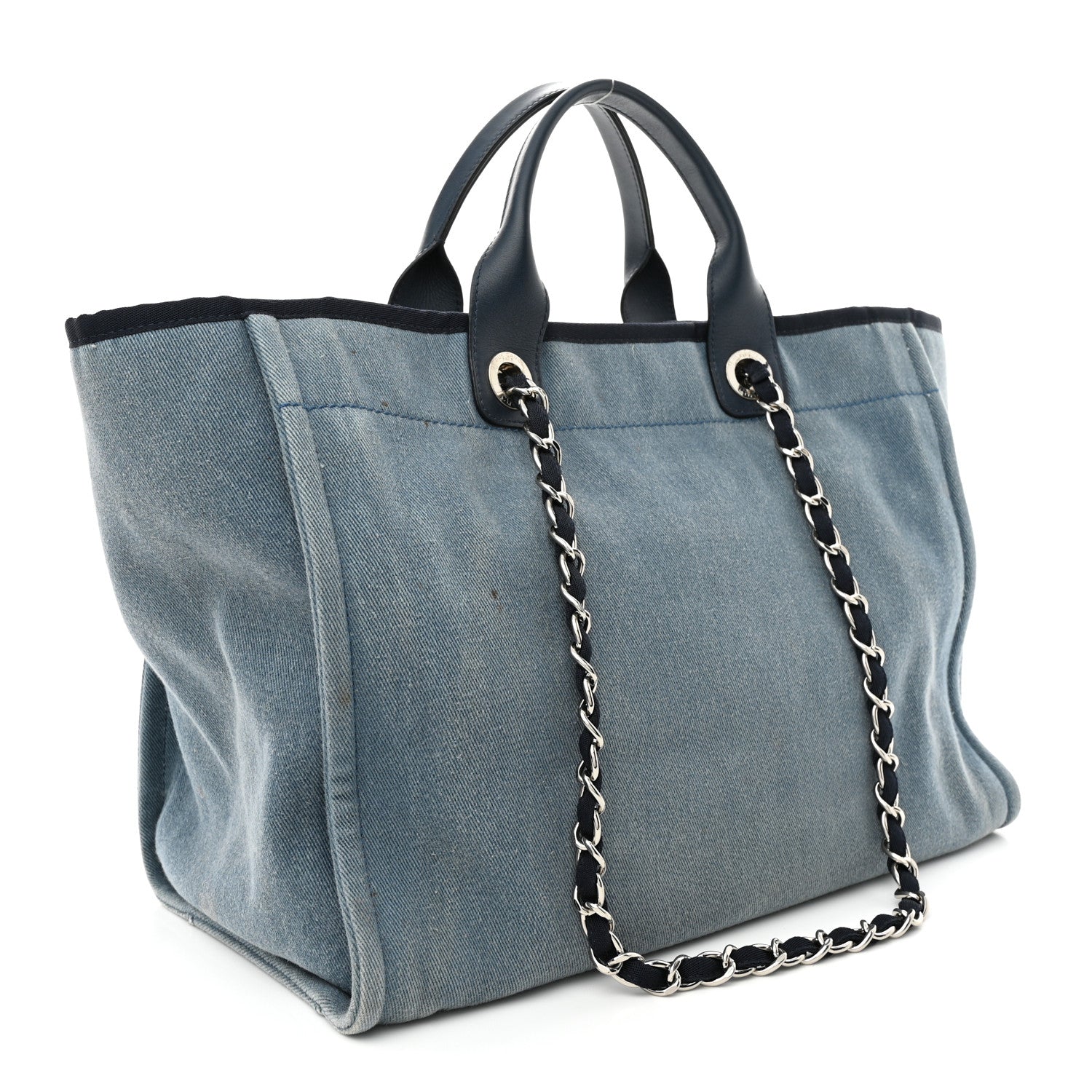 Chanel Canvas Sequin Medium Deauville Tote Navy 3 of 14