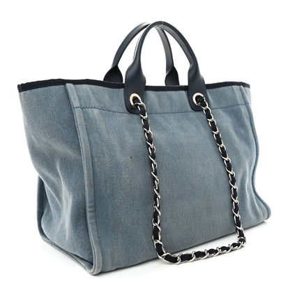 Chanel Canvas Sequin Medium Deauville Tote Navy 3 of 14
