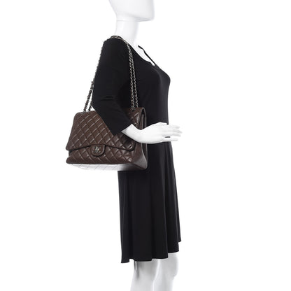 Chanel Lambskin Quilted Maxi Single Flap Brown 2 of 16