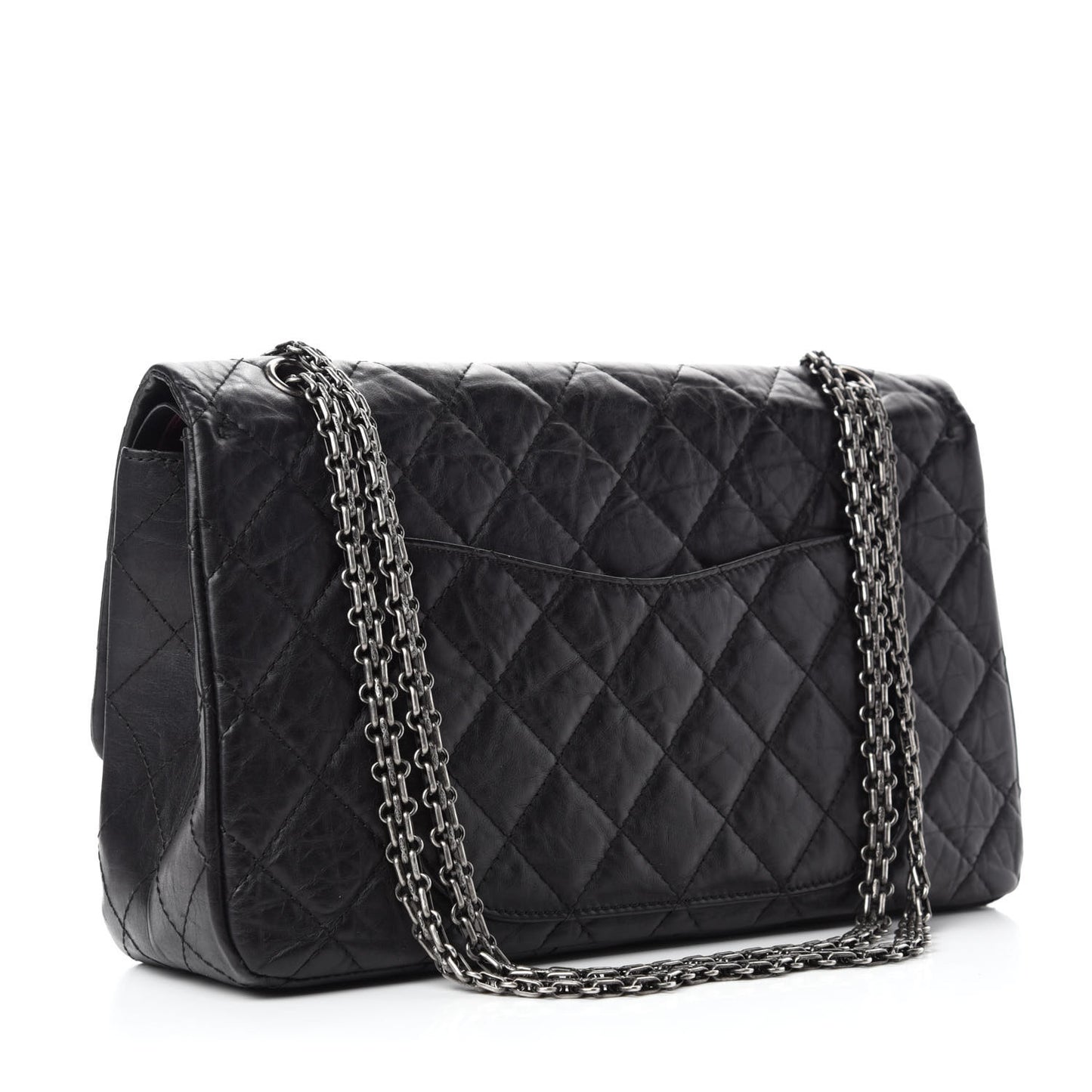 Aged Calfskin Quilted 2.55 Reissue 227 Flap Black