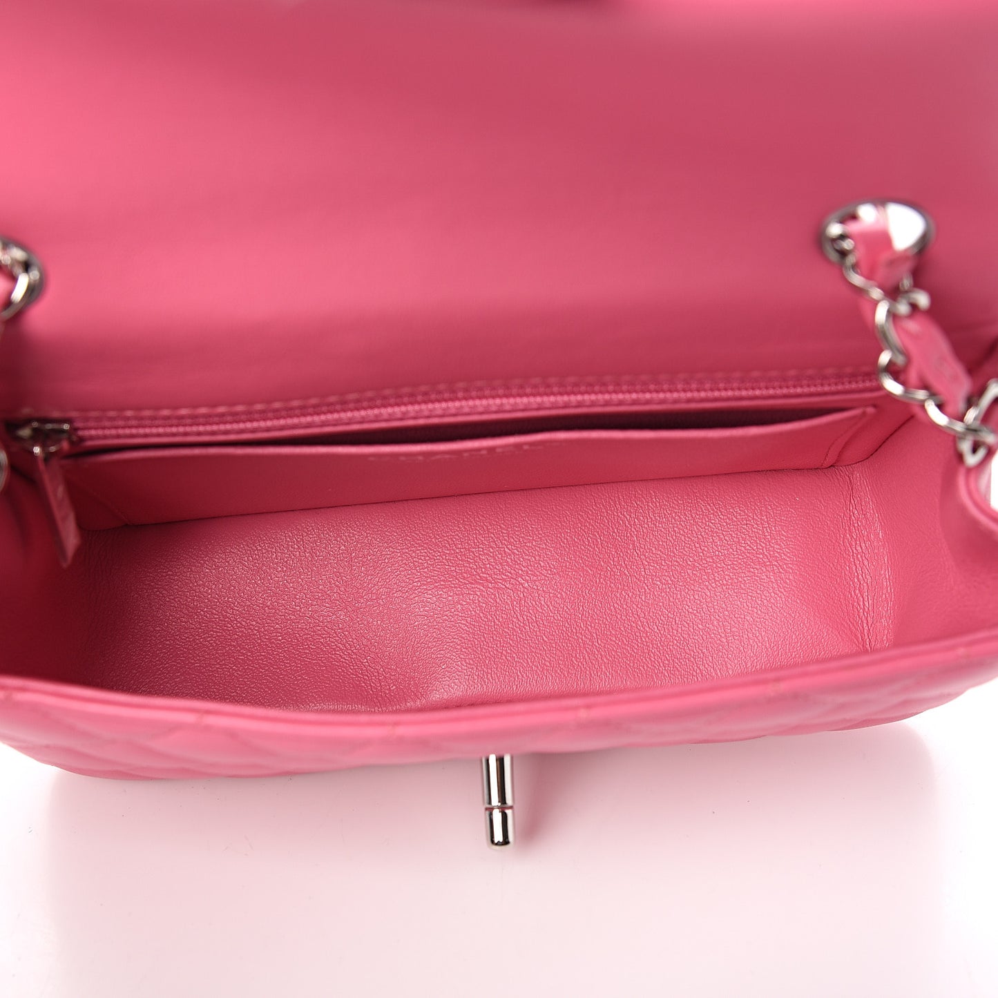 Lambskin Quilted Mini Rectangular Flap Pink