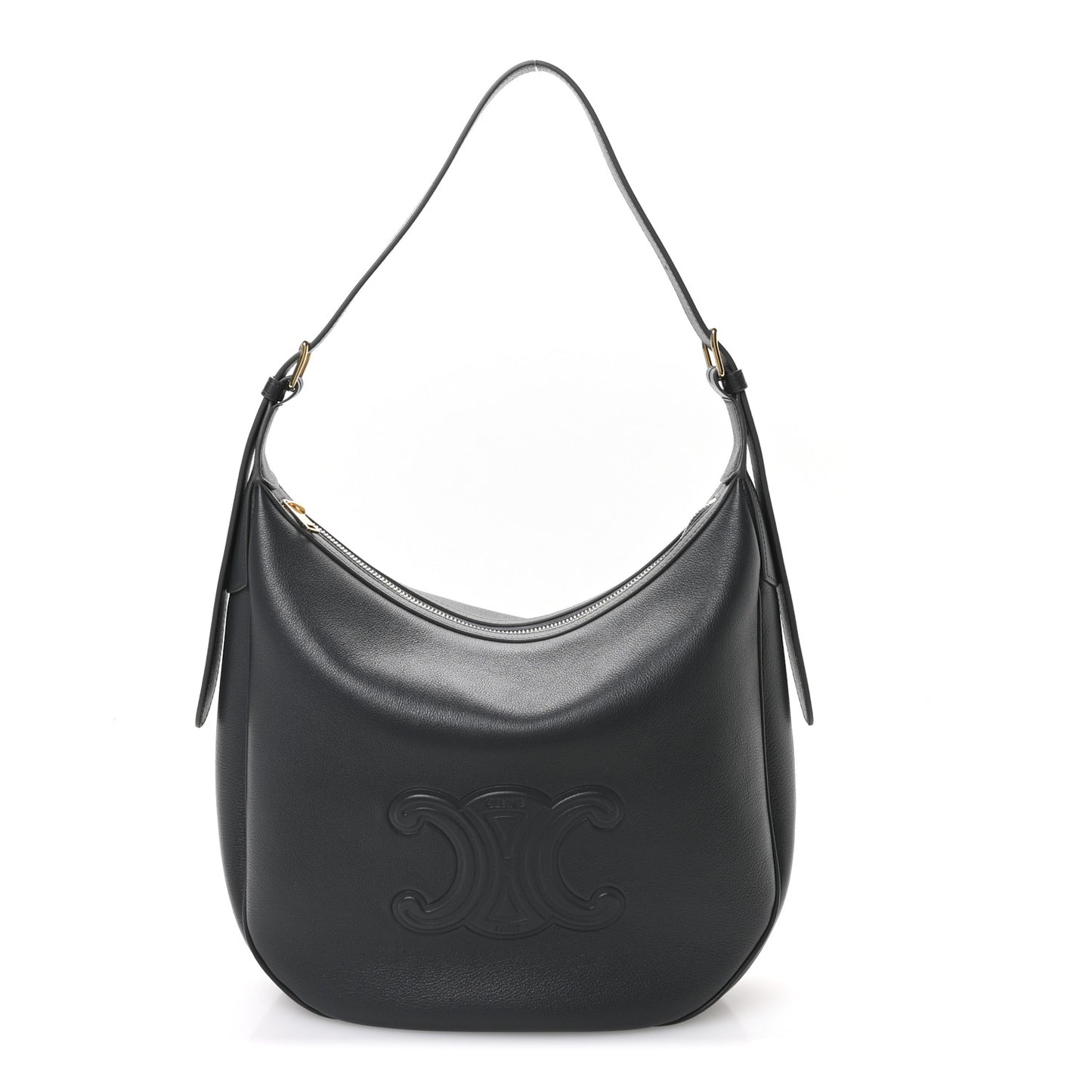 Calfskin Triomphe Heloise Shoulder Bag Slate Grey