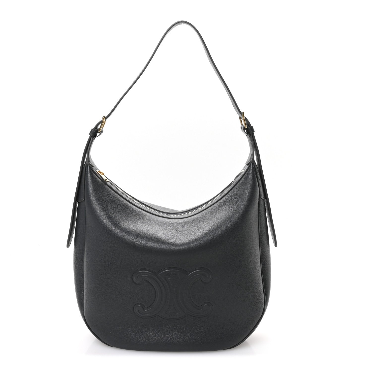 Celine Calfskin Triomphe Heloise Shoulder Bag Slate Grey 1 of 12